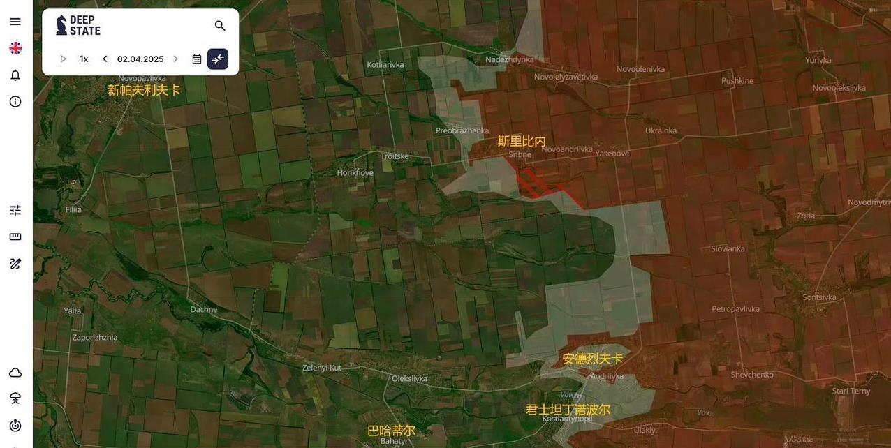 乌克兰官方信源 DEEP STATE MAP 4月2日 更新
巴哈蒂尔 方向：俄