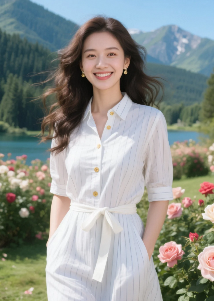 腰间系带一扎，温柔与利落都归她