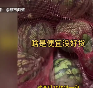 “这下后悔了吧！”近日，山东，一位男子在路边买了一网兜西瓜，价格总共才10块钱，