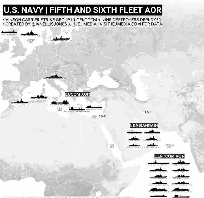 正在保护以色列的美国海军：
 “托马斯・赫德纳” 号驱逐舰（DDG 116）驶向