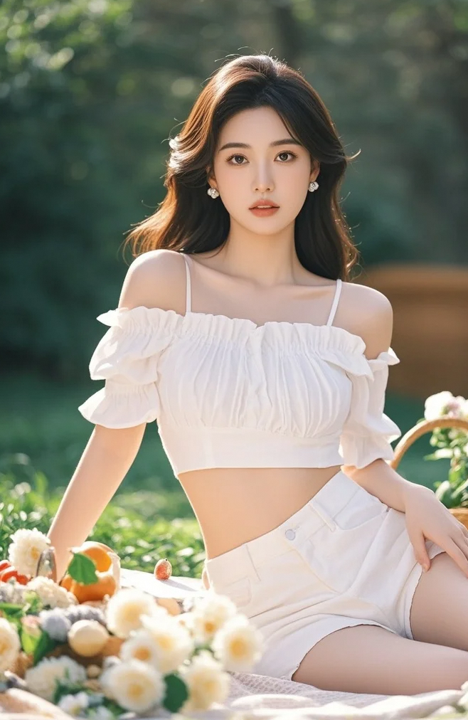 野餐的浪漫氛围里，我的颜值与优雅同行，等你来感受这份美好