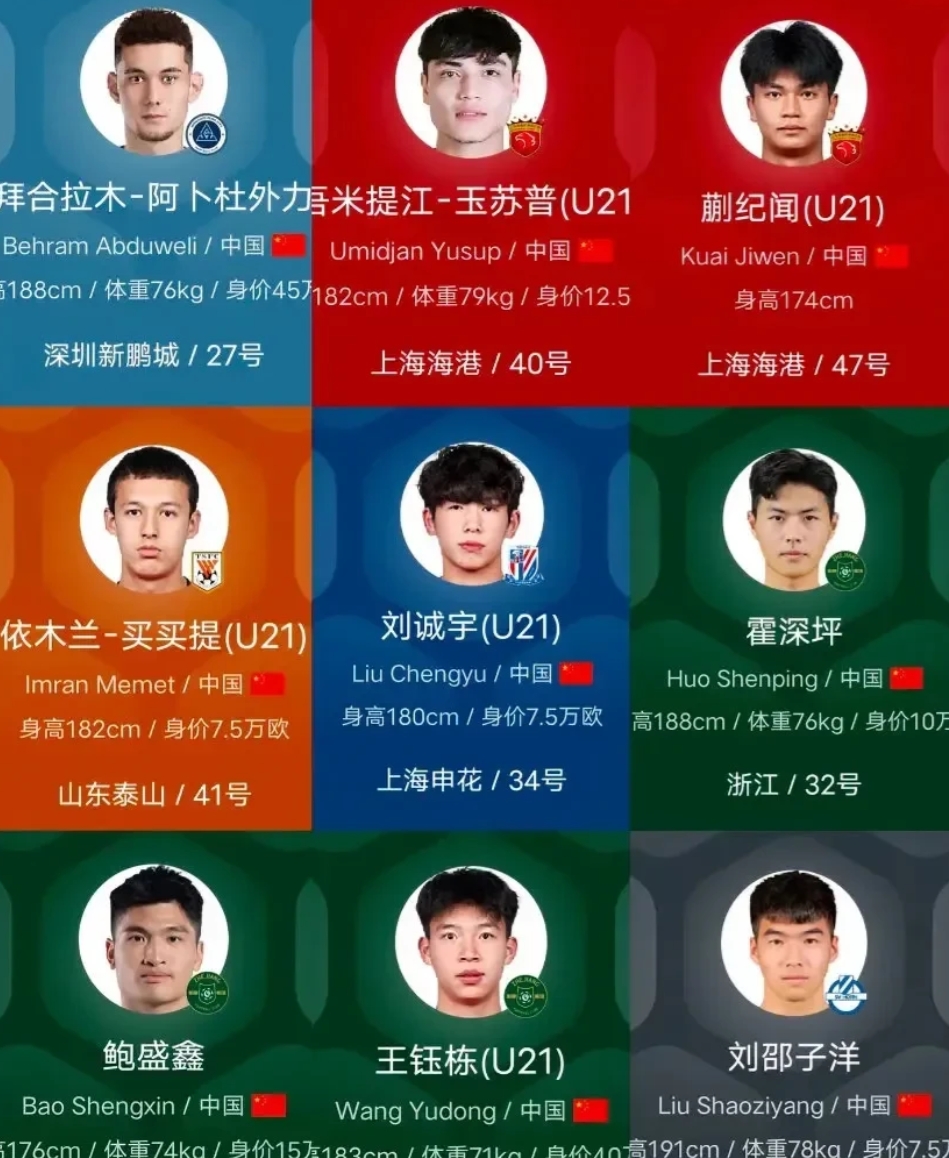2030年世界杯预选赛的主力球员如下：
王钰栋、蒯纪闻、伊木兰、刘邵子洋、徐斌、