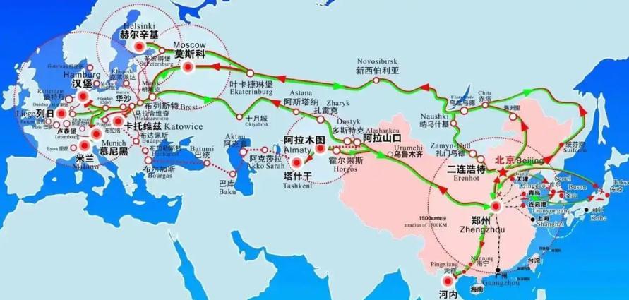 中欧班列面临三大世界难题：
俄罗斯想通过中欧班列卡欧洲脖子，利用中方一块对付欧洲
