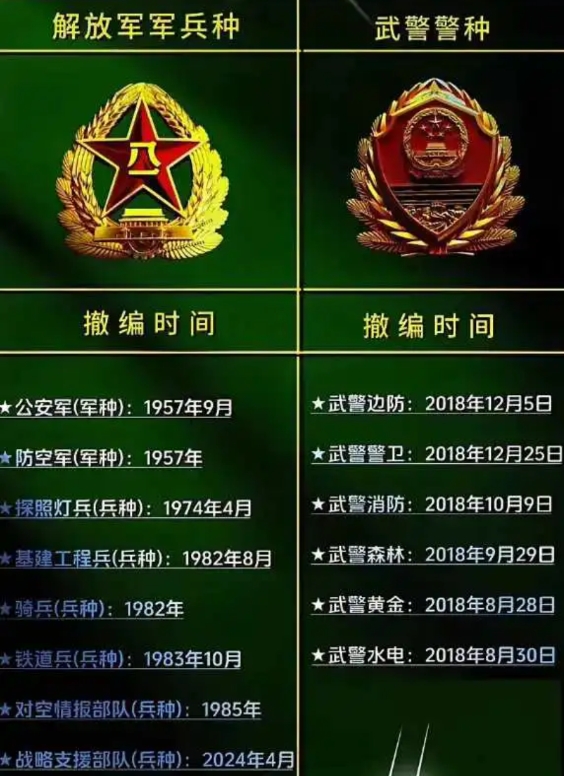 这些年来中国，被撤编的兵种!