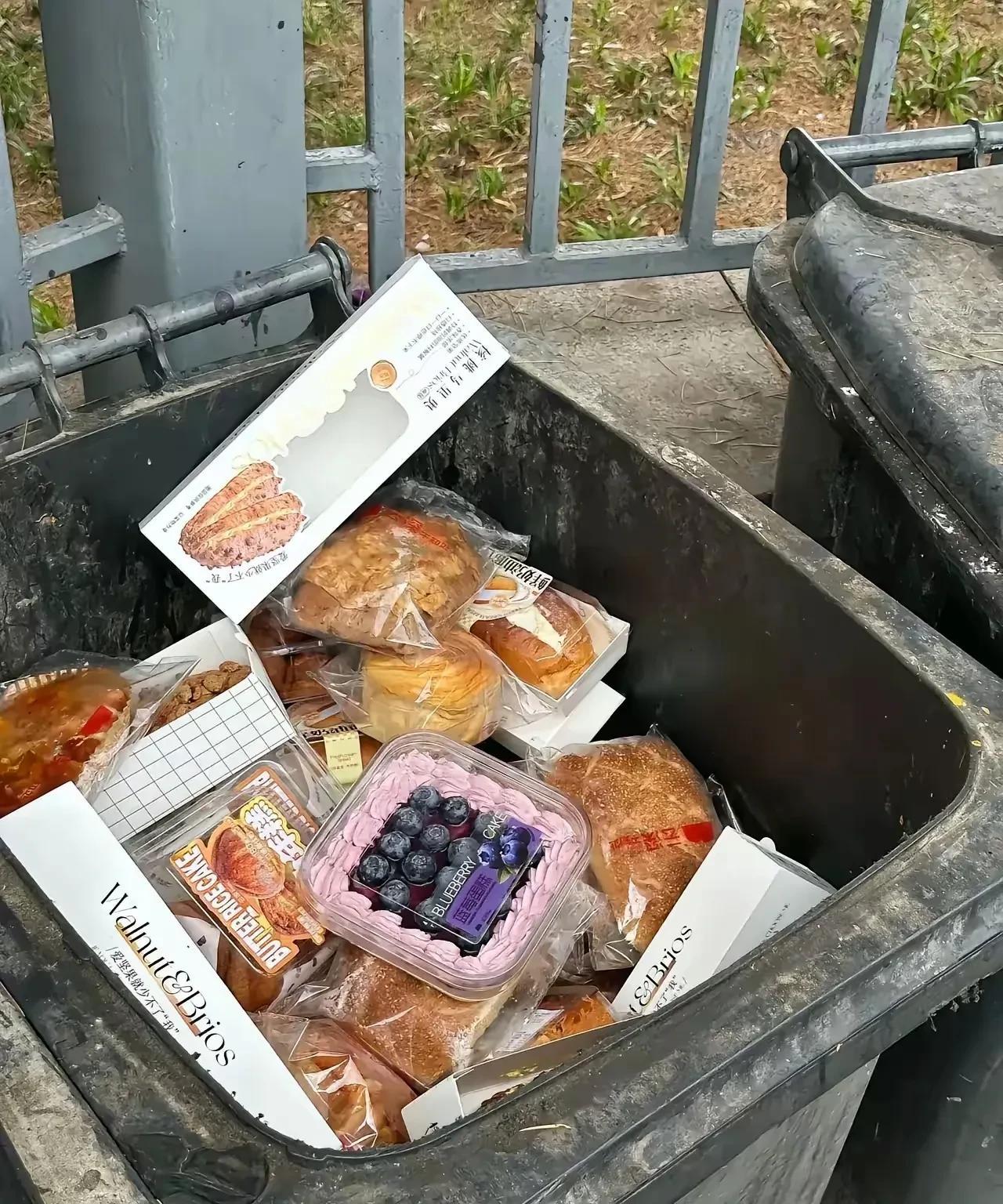 太悲哀了！今天我发现有人把好好的面包丢进垃圾桶呢？这种行为体现了一个人和一家人的
