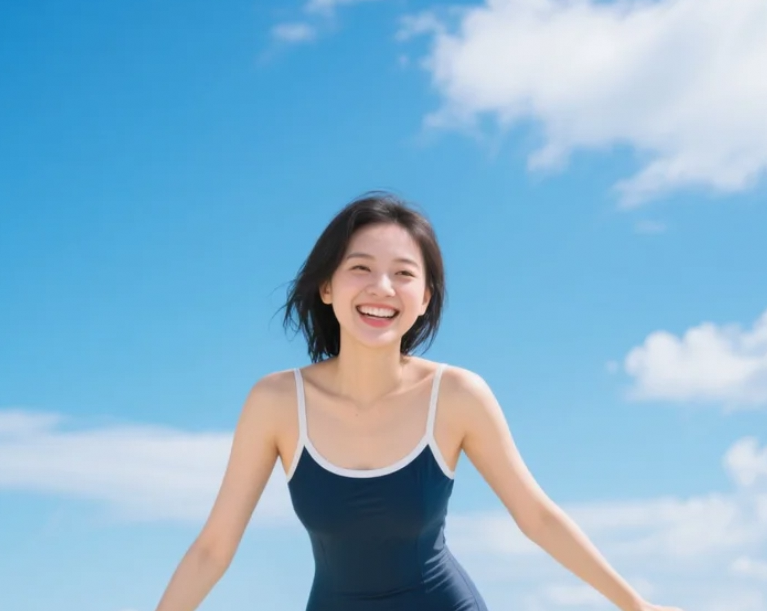 海风吹乱了我的发，也吹动了我想见你的心