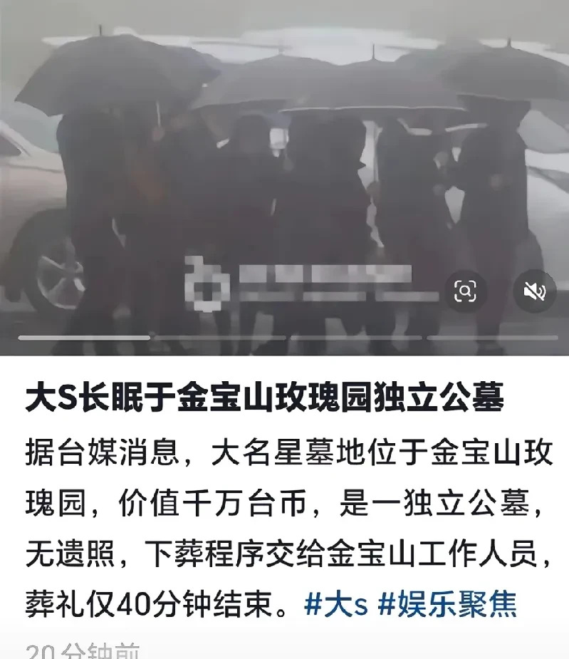 大S去世回顾与思考











大S走了，真的走了！具俊晔抱着黑色盒子