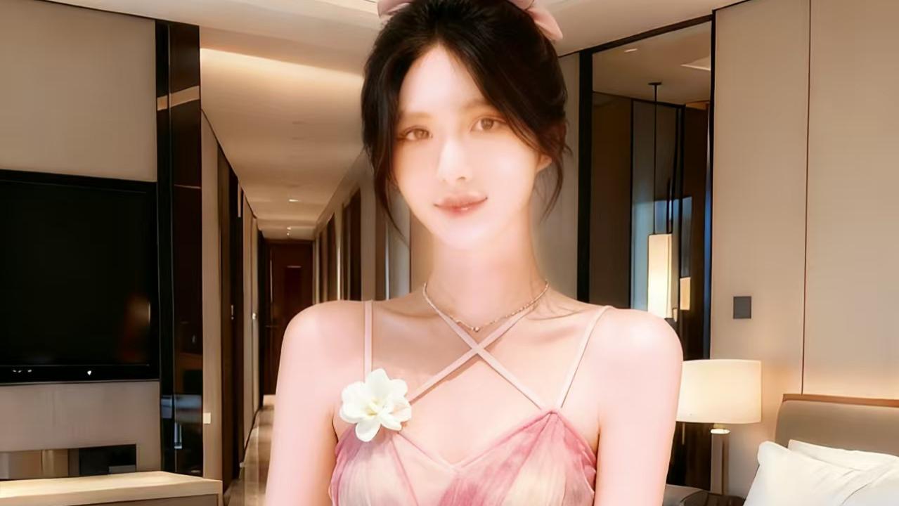 超燃清甜款的少女风吊带纱裙，温柔粉搭清甜款式。