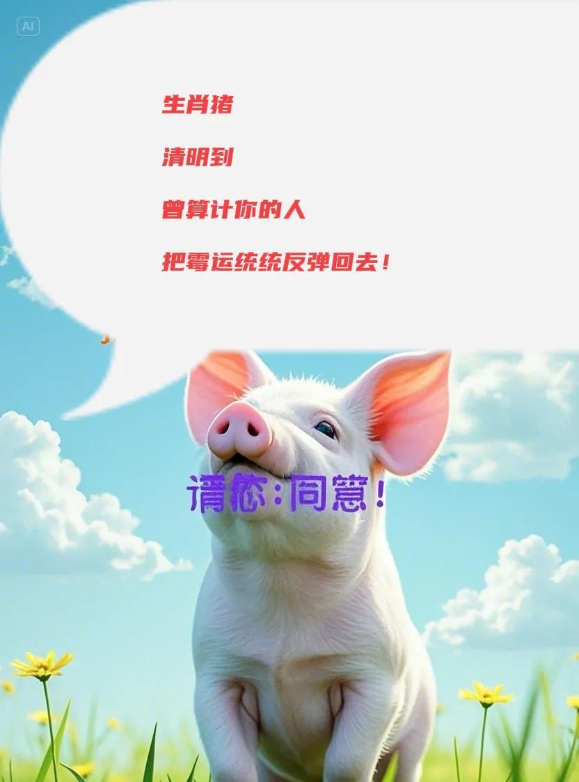 生肖猪来清明至，曾算计者霉运至。
让那霉运反弹回，恶有恶报不迟疑。
同意此语心坦