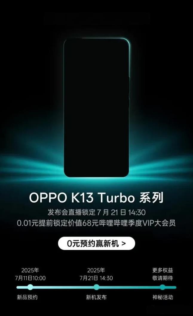 OPPO K13 Turbo系列官宣将于7月21日正式发布！
近日，OPPO官方