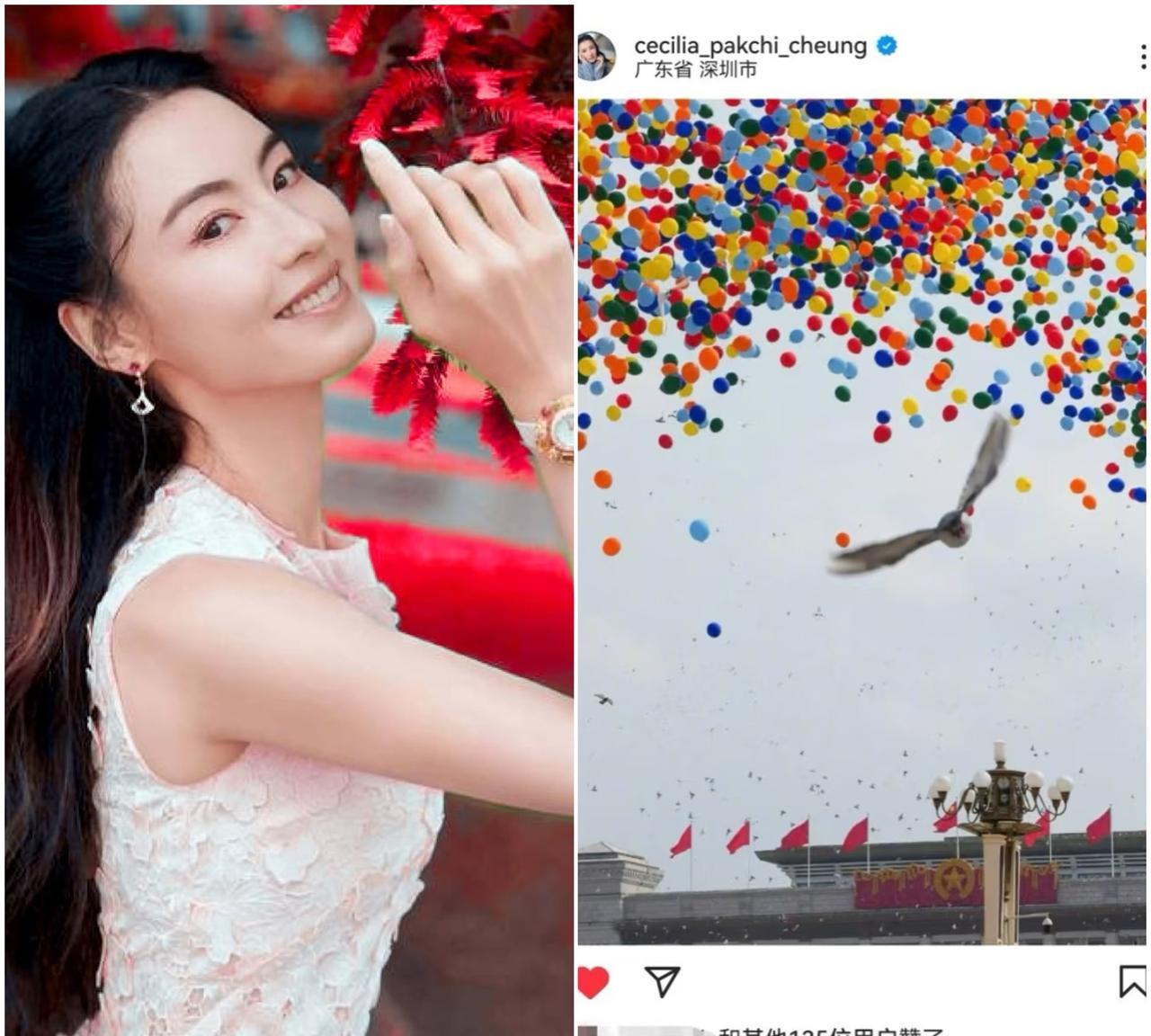 听说过张柏芝教育孩子厉害，
也听说过张柏芝演技很厉害，
却没想到她在爱国这一块，