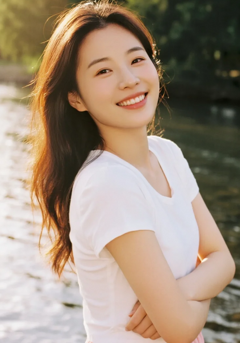 小姐姐的元气笑容，比阳光还耀眼