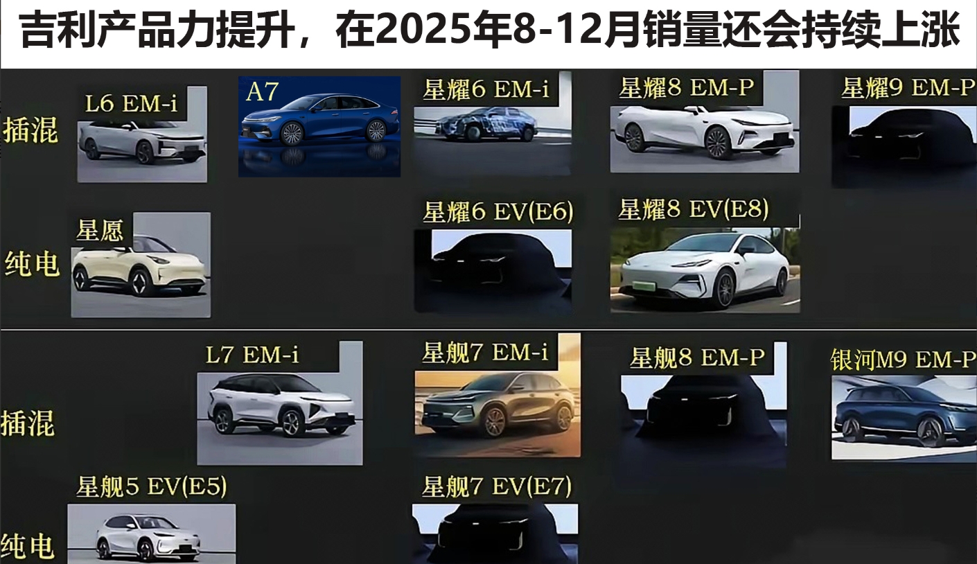 能把比亚迪唐、宋、元、秦、海鸥、海豚销量拉下来的，唯有吉利。李书福厚积薄发，不负