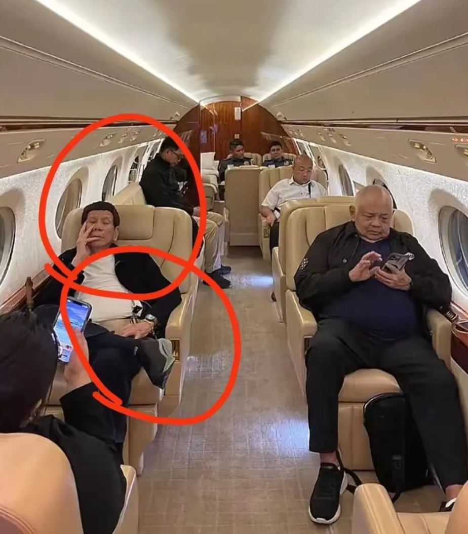 杜特尔就是杜特尔，就算被捕都不带一丝怕的。

在被押送到海牙的途中，人家看上去还