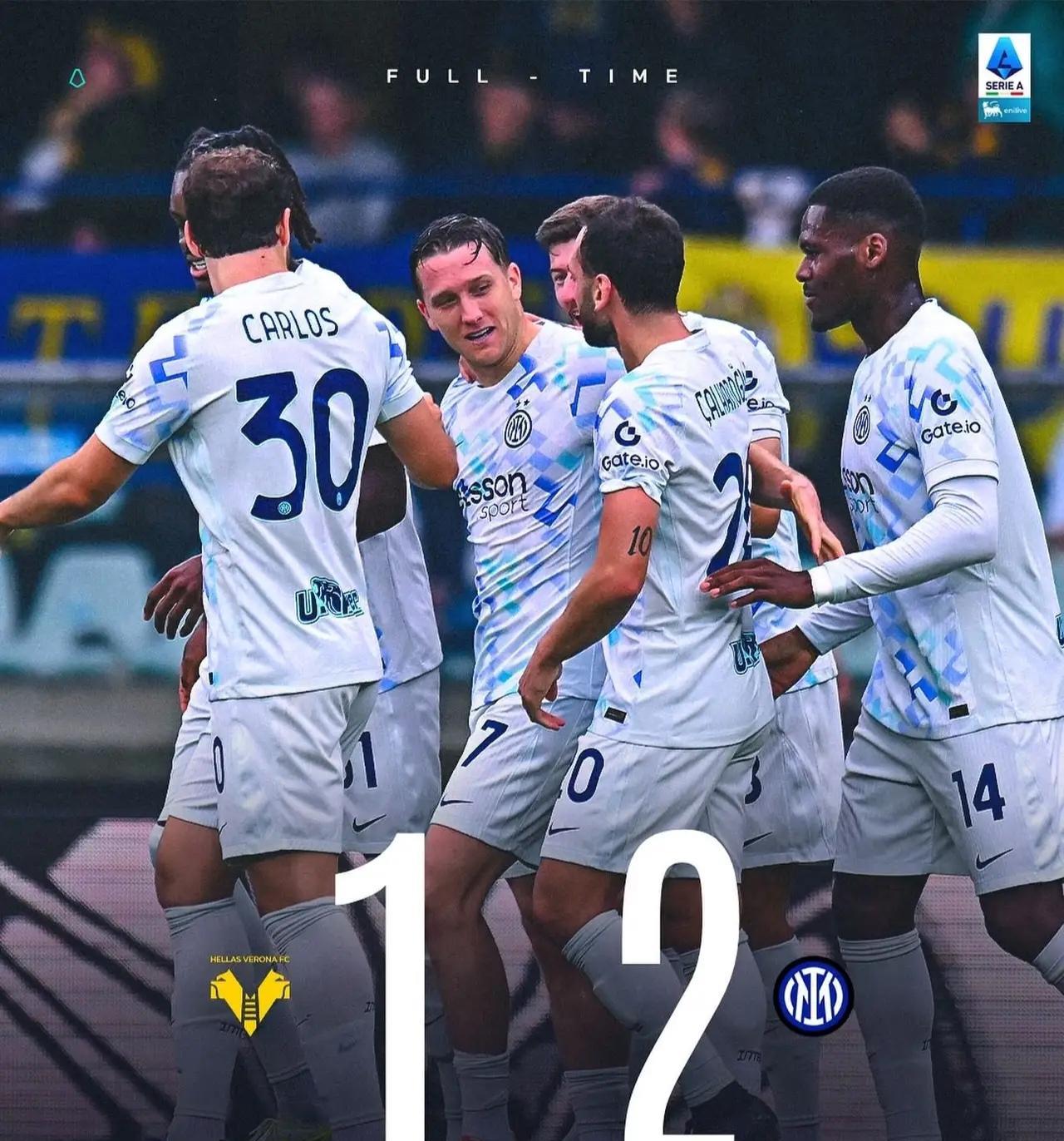 踢得并不好，但赢下维罗纳拿到三分是最重要的。上半场明显的越位球没吹改吹门球，国米