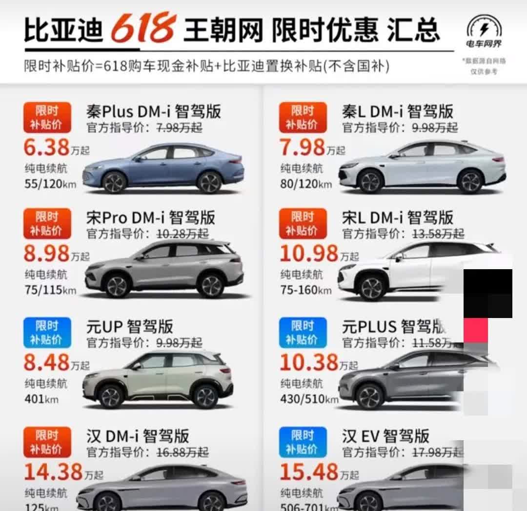 比亚迪掀桌子了。现在这么便宜了吗？可惜老家这边没有比亚迪的4s店。