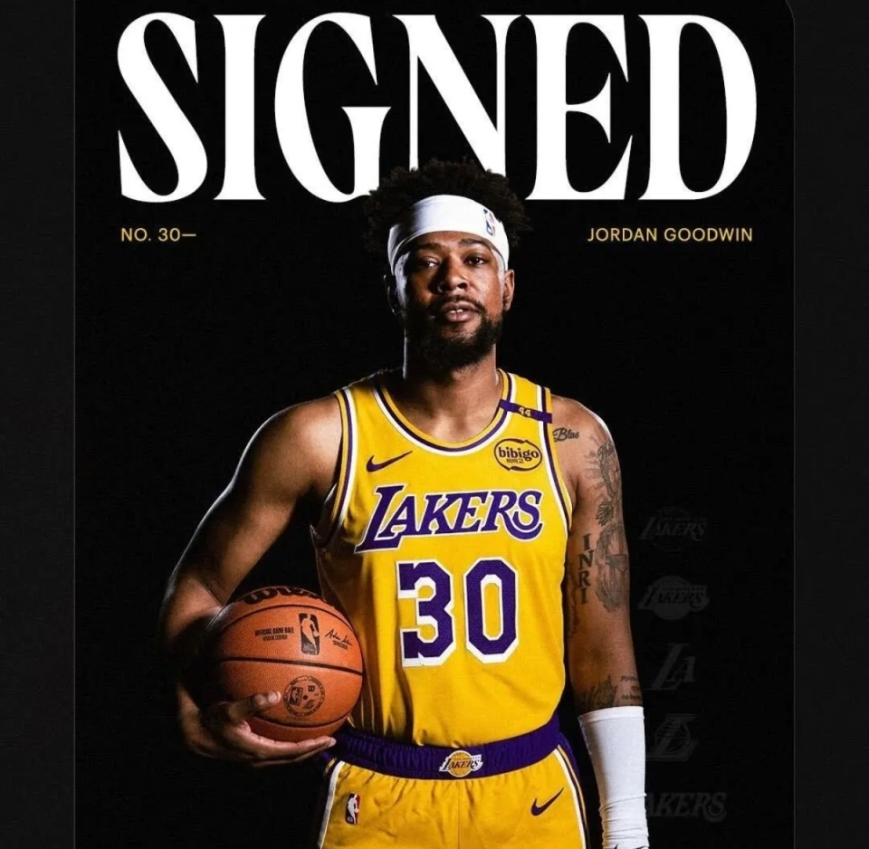 据ESPN名记Shams报道，湖人将后卫乔丹·古德温的双向合同转为NBA标准合同