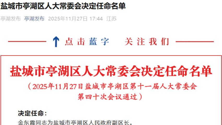 金东霞履新亭湖区副区长：初心如磐启新程 笃行实干促发展