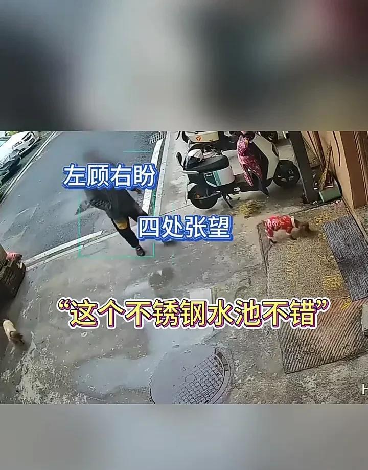 天网恢恢，疏而不漏！近日，安徽马鞍山一名男子在白天时，看到一家店门口的不锈钢水池