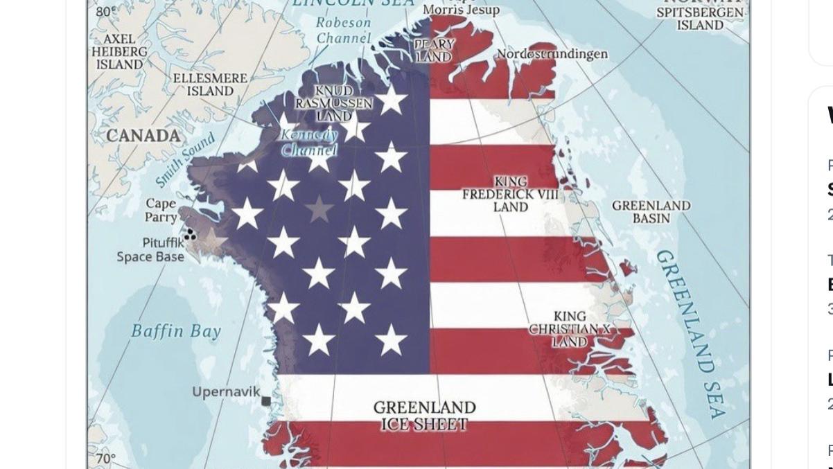 “很快”——特朗普顾问妻发美国国旗覆盖格陵兰图片，多国抗议