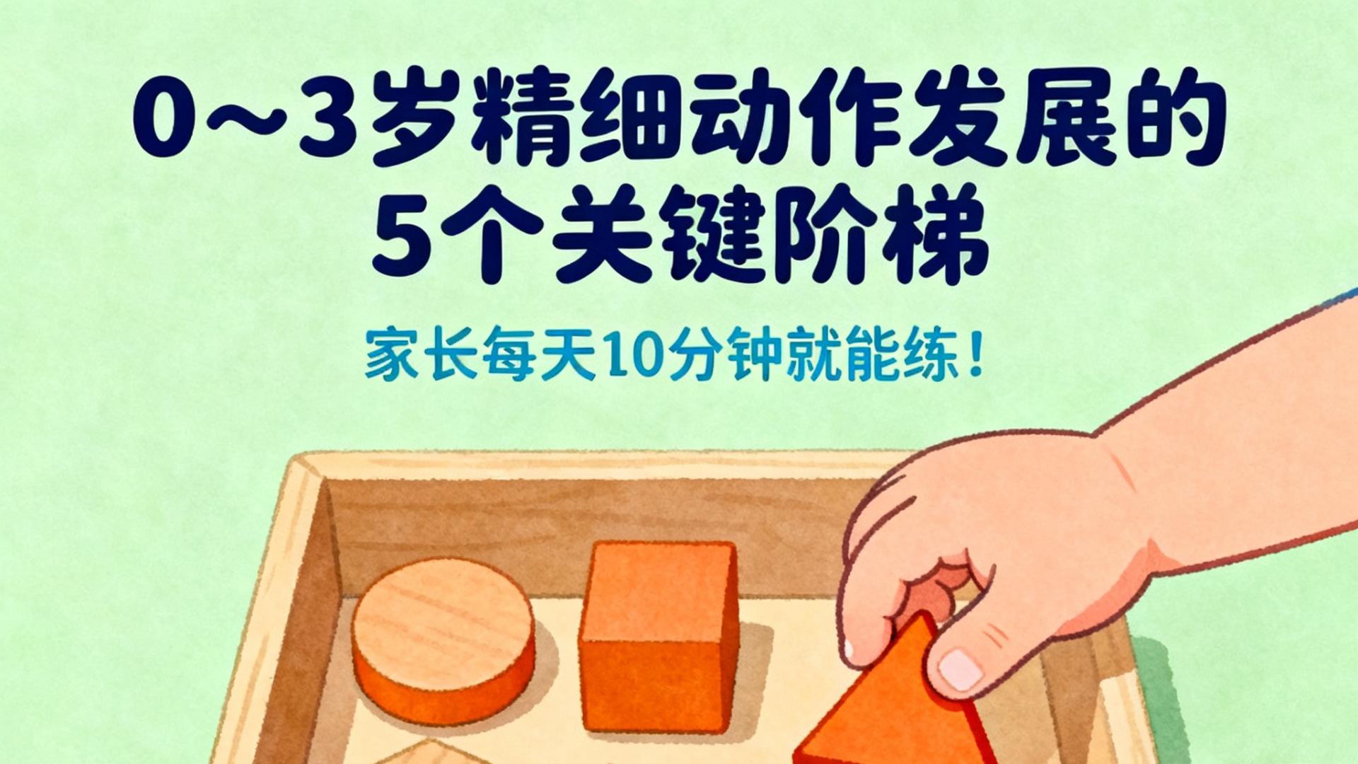 从“抓”到“写”：0～3岁精细动作发展的5个关键阶梯，家长每天10分钟就能练！