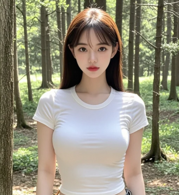 她在森林中奔跑，留下青春最美的剪影
