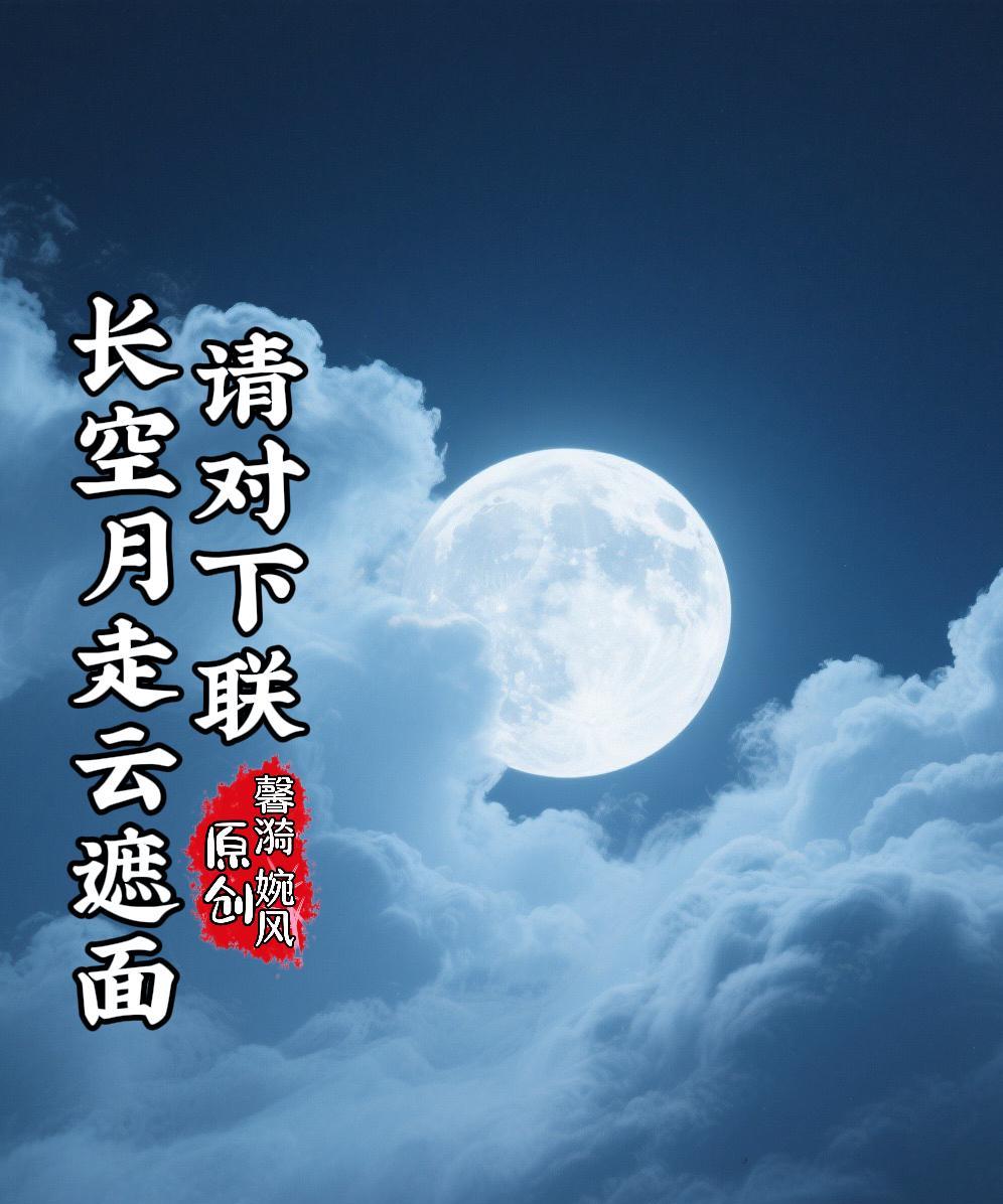 上联：长空月走云遮面；
下联：？？
#馨漪婉风诗联# 
#妙笔生花创作挑战#