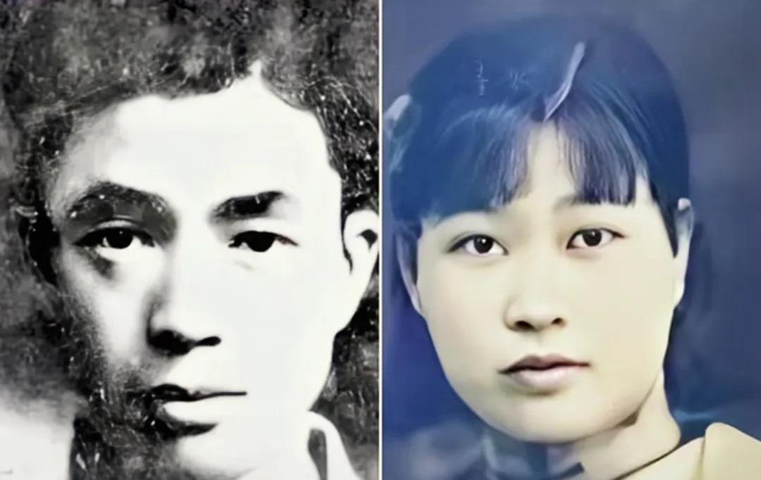 图片中的何占豪、李梅是一对夫妻，他们新婚仅三个月就毅然参加了江南抗日义勇军，何占