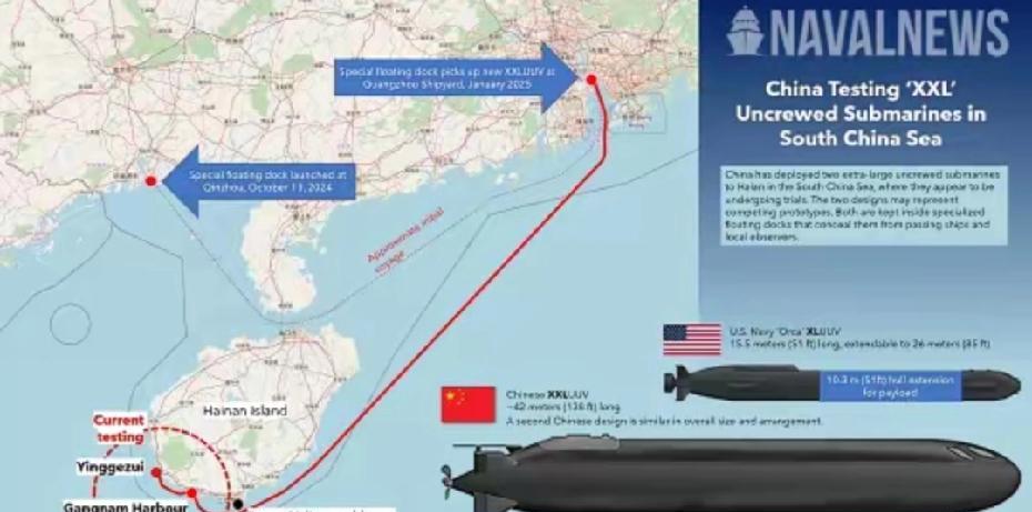 美军连射4枚洲际导弹第二天，解放军2艘全球最大无人潜艇部署南海，美军战略威慑可信