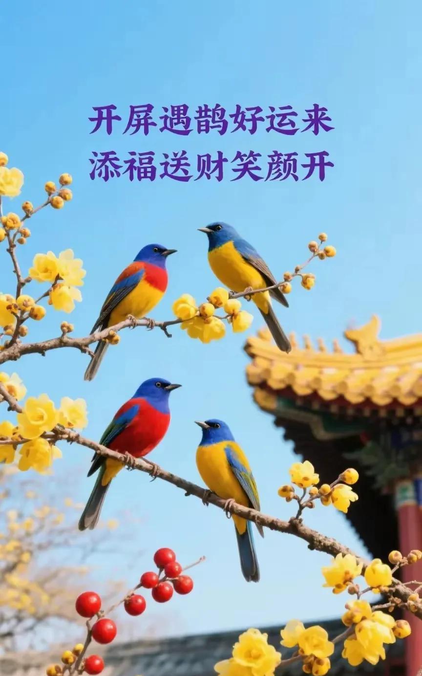喜鹊报喜好运来
财富倍增发大财