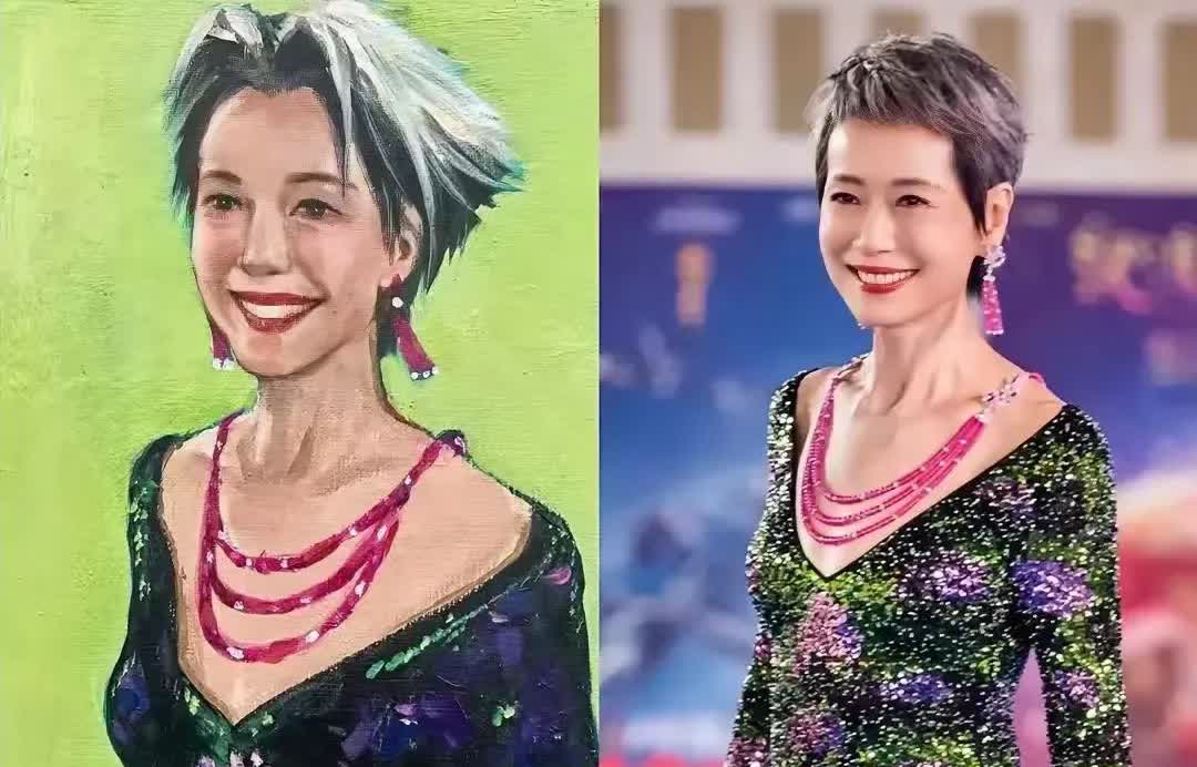 李晟真的好有心啊！送给叶童的礼物是自己画的叶童的画像。其实很多明星很忌讳收到贵重