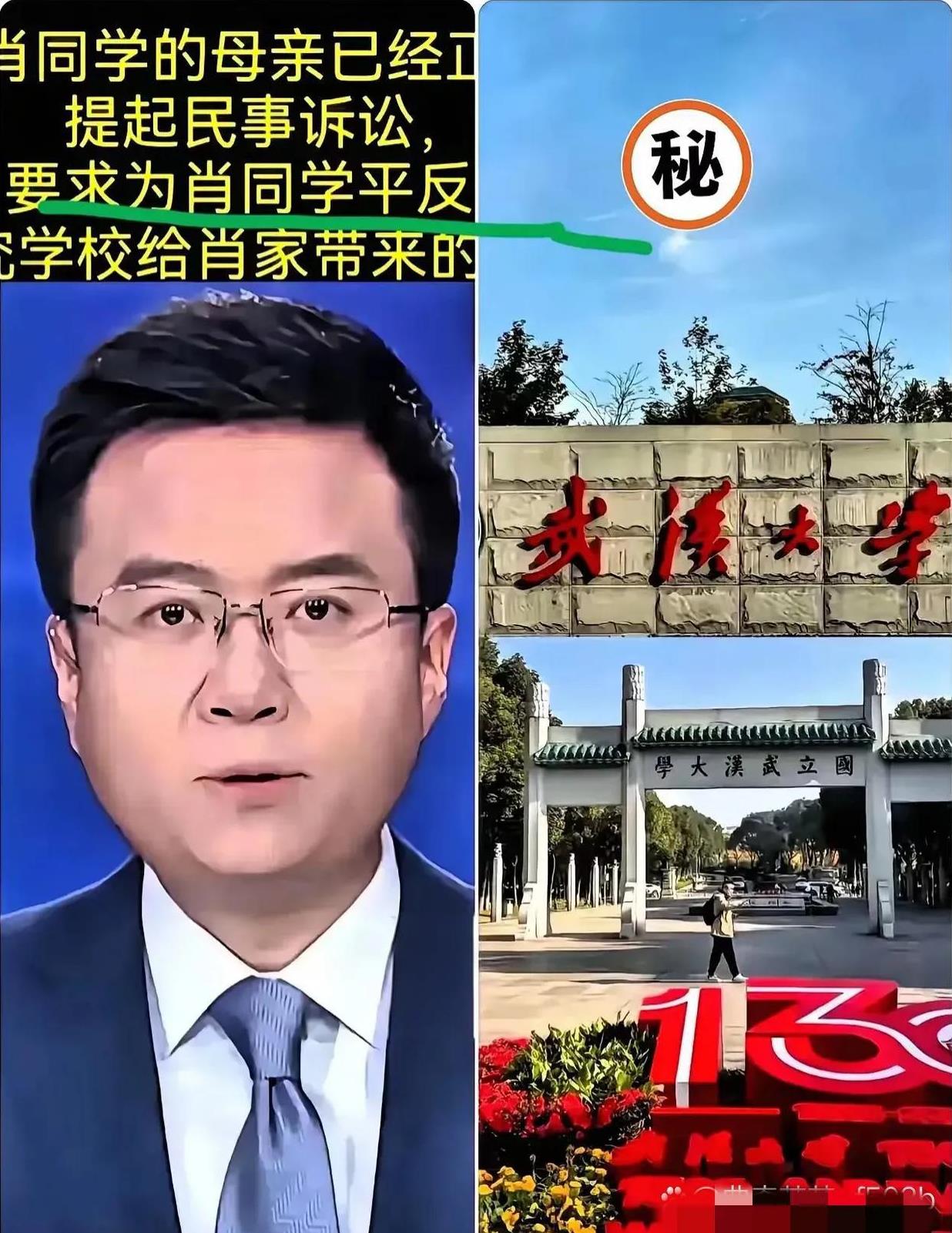 武汉大学杨某媛不但自己出名了，还很有可能成为反腐英雄，
现在肖同学母亲已经开告武