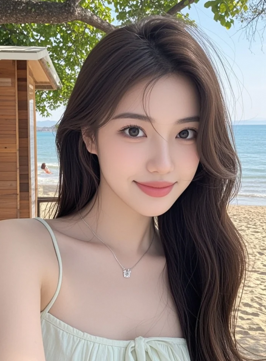 白沙蓝天，我站在中间，美得自然吧？