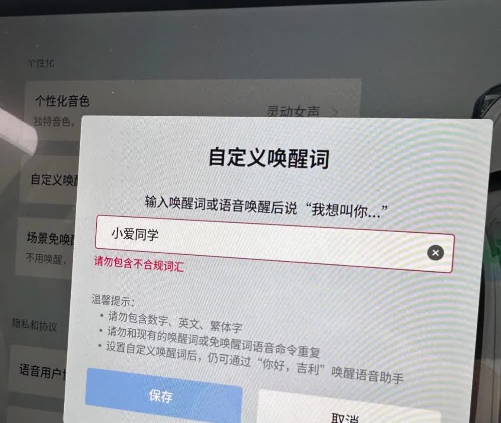 为啥吉利不能叫“小爱同学”？

今天突发奇想，想把车机唤醒词改一下，结果发现