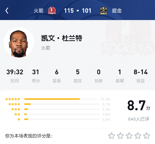 火箭还没找到阿杜的说明书，37岁大伤过的杜兰特场场将近40分钟，UC直播间网友疯