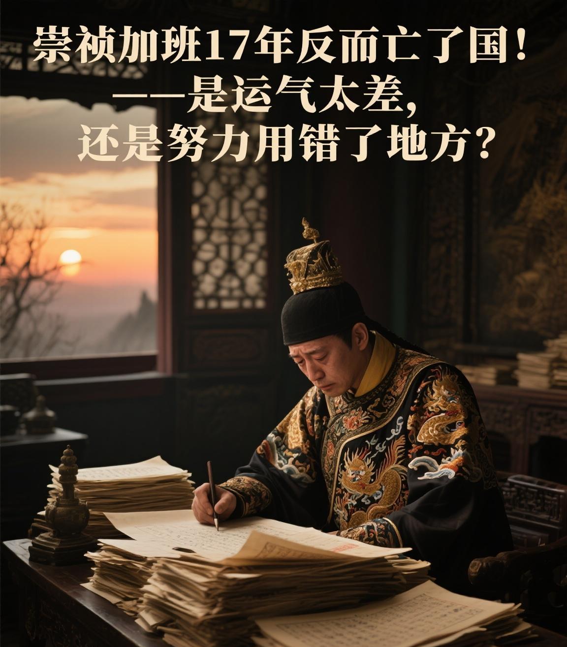 崇祯加班17年反而亡了国！——是运气太差，还是努力用错了地方？
你有没有想过：一