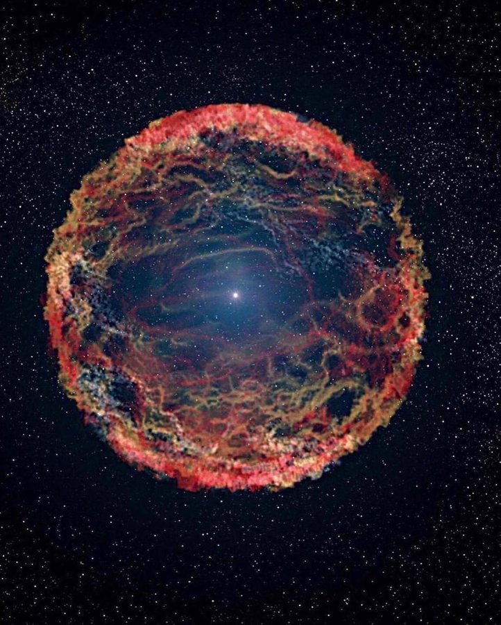 哈勃望远镜捕捉到的 “SN 1993J ”超新星爆炸。

虽说超新星遗迹原本就应