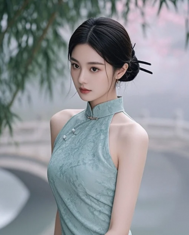 她靠在栏杆上的那一瞬间，我仿佛听见了琵琶声…