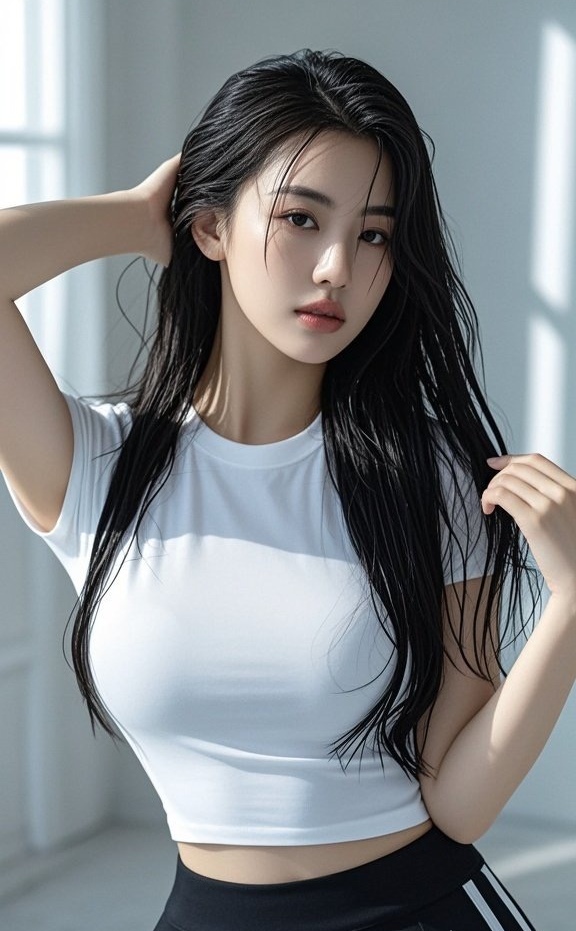 娇媚佳人曲线玲珑，一袭华服更显韵味