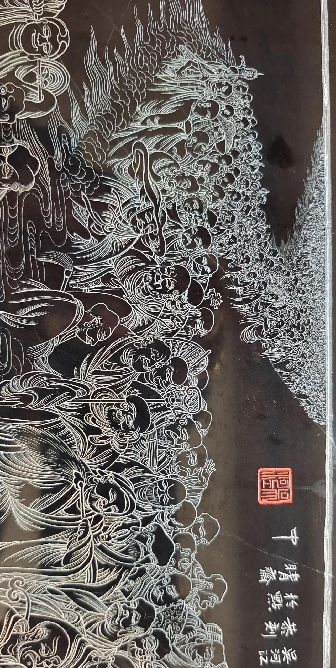 这可能是中国线条画作艺术的巅峰之作，只用线条，万千人物的神态举止栩栩如生，堪称巅