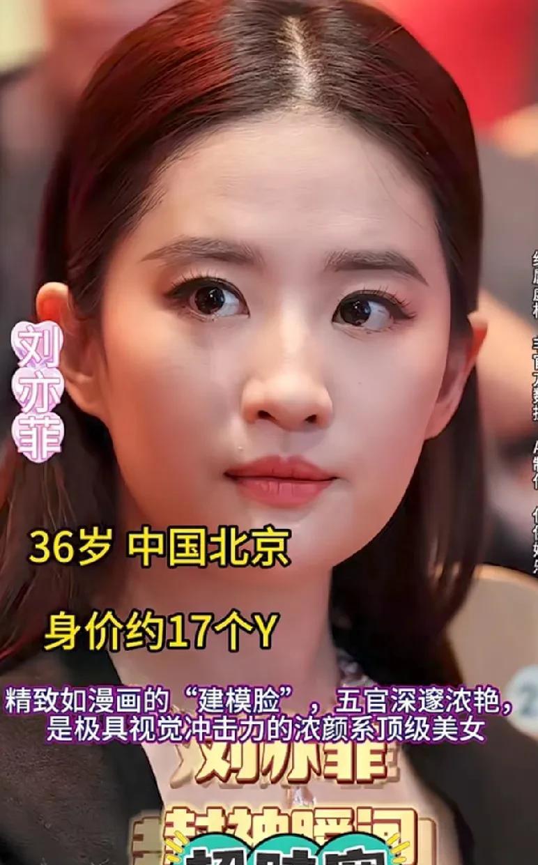 北京女明星身价颜值排行