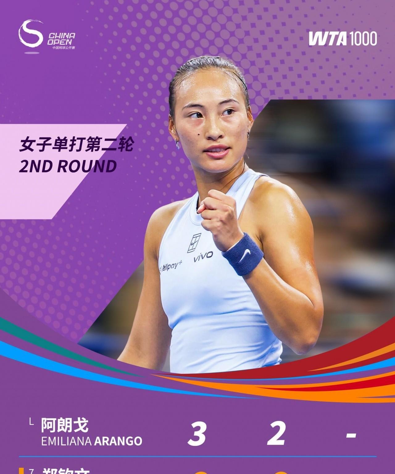 王者归来，郑钦文伤愈复出中网2-0轻松战胜对手！
在刚刚结束的2025中网女单第