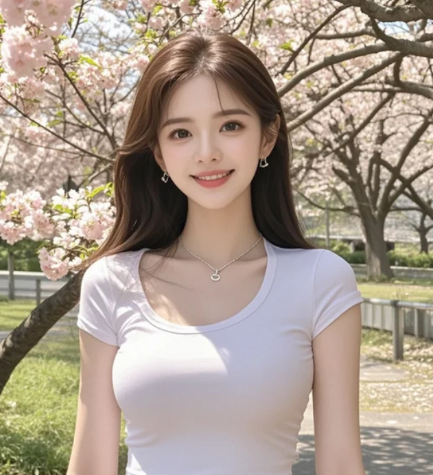 樱花与美人同框，谁能分清哪个更动人