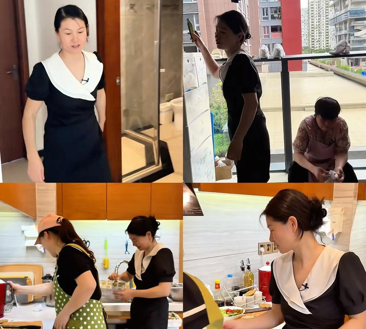 红姐很会穿搭！这一期，网友说红姐穿的比礼仪小姐还紧致，不用做饭搞卫生，红姐打扮起