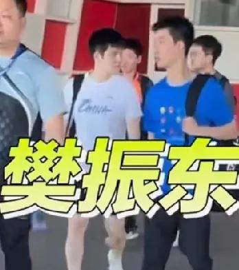 哈哈哈，都说樊振东这件白T买小了，咚咚大王胸肌很明显[看]。
黑色的衣服就正常了