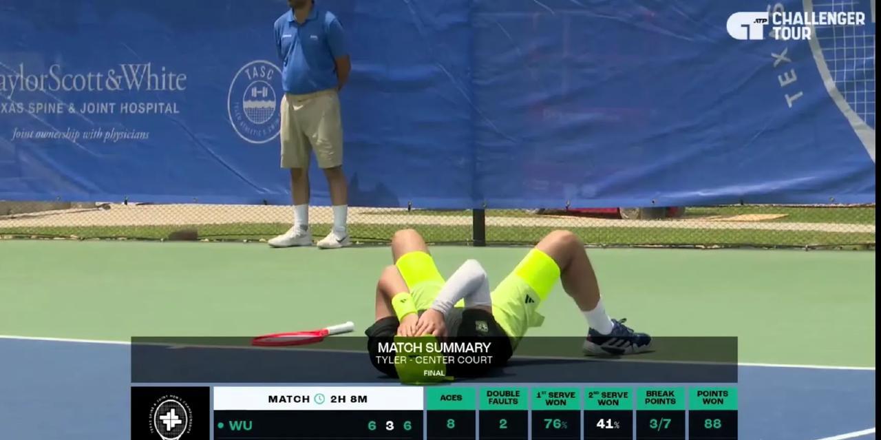吴易昺夺冠了！ATPCH75泰勒男单决赛，阿昺6-4/3-6/6-3击败周意拿到
