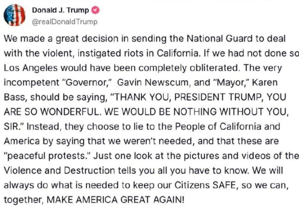 纽森终于反了，号召全美国人民共同讨贼，主持人已称纽森为“总统”

十八路诸侯共讨
