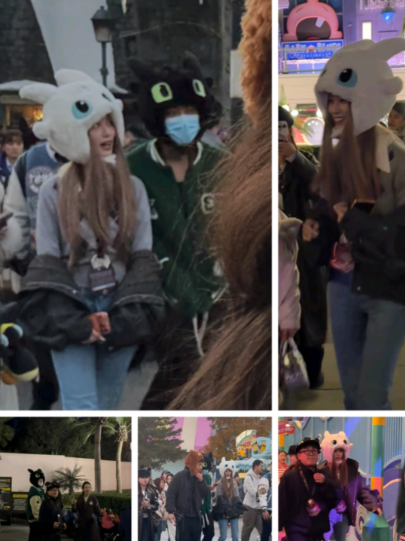 黄子韬徐艺洋婚后又出门秀恩爱被拍到

这一次的地点是环球影城

他们戴着情侣头套