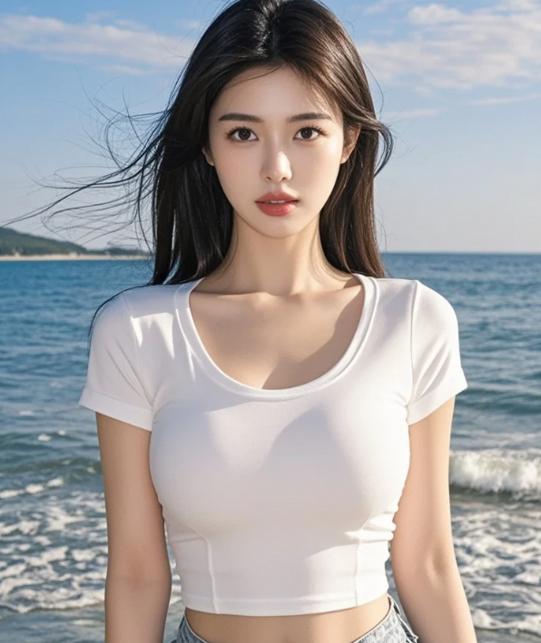 浪花卷走烦恼时，她的笑容比海平面更治愈
