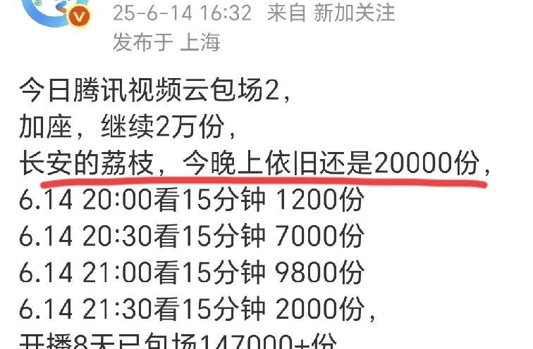 《长安的荔枝》越努力越心酸！
今晚又又又又加了2万份云包场，热度还在26000+